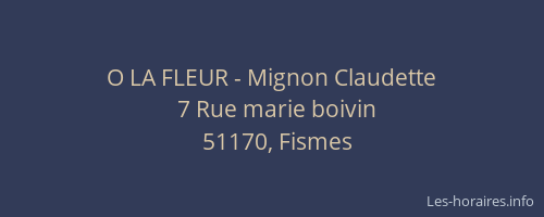 O LA FLEUR - Mignon Claudette