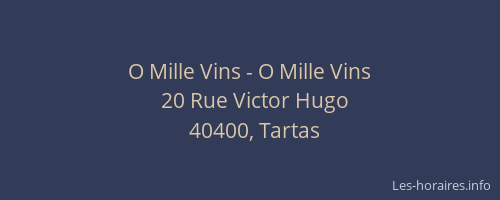 O Mille Vins - O Mille Vins