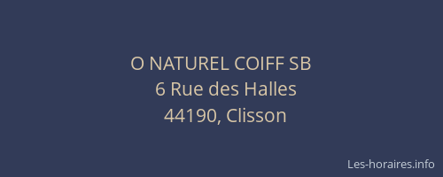 O NATUREL COIFF SB