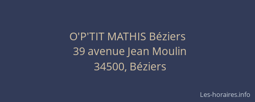 O'P'TIT MATHIS Béziers