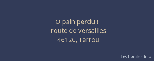 O pain perdu !
