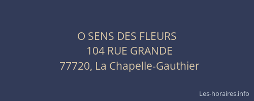 O SENS DES FLEURS