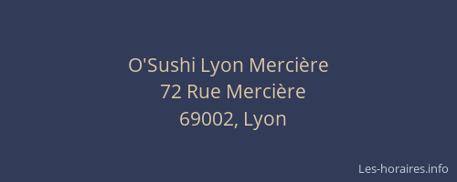 O'Sushi Lyon Mercière