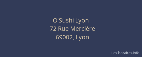 O'Sushi Lyon