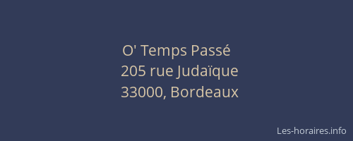 O' Temps Passé