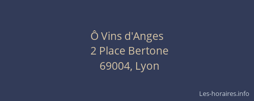 Ô Vins d'Anges