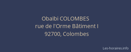 Obaïbi COLOMBES
