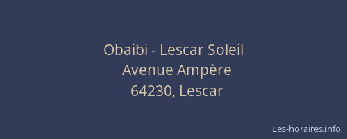 Obaibi - Lescar Soleil