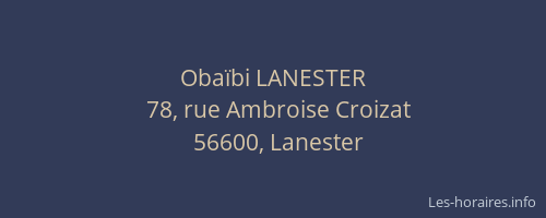 Oba&iuml;bi LANESTER