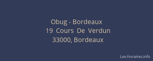 Obug - Bordeaux