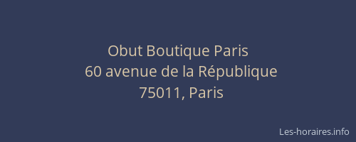 Obut Boutique Paris