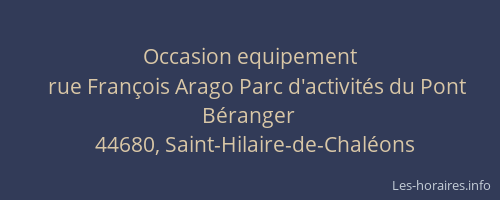 Occasion equipement