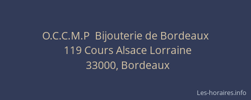 O.C.C.M.P  Bijouterie de Bordeaux
