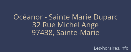 Océanor - Sainte Marie Duparc
