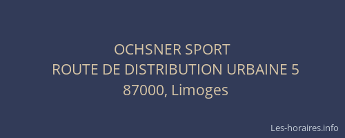 OCHSNER SPORT