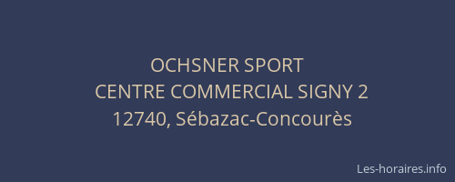OCHSNER SPORT