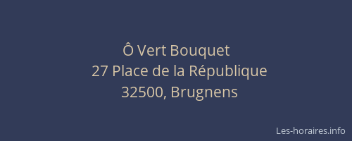 &Ocirc; Vert Bouquet