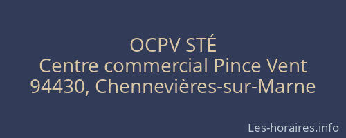 OCPV STÉ
