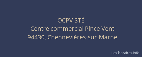 OCPV ST&Eacute;