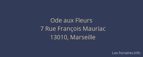 Ode aux Fleurs