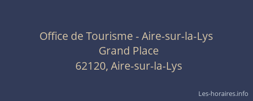 Office de Tourisme - Aire-sur-la-Lys