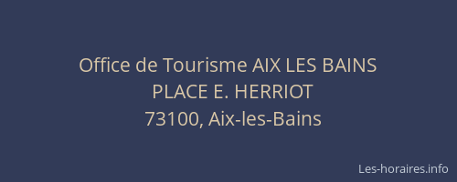 Office de Tourisme AIX LES BAINS