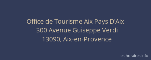 Office de Tourisme Aix Pays D'Aix