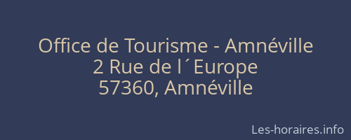 Office de Tourisme - Amnéville