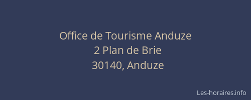 Office de Tourisme Anduze