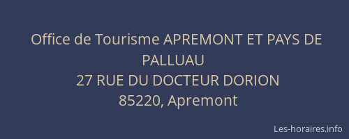 Office de Tourisme APREMONT ET PAYS DE PALLUAU