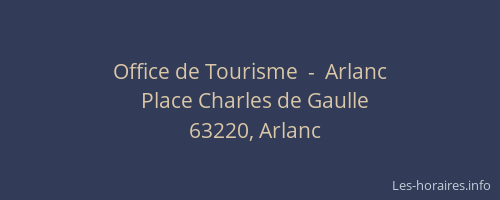 Office de Tourisme  -  Arlanc