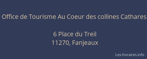 Office de Tourisme Au Coeur des collines Cathares