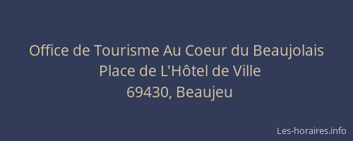 Office de Tourisme Au Coeur du Beaujolais