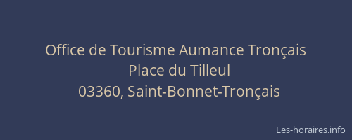 Office de Tourisme Aumance Tronçais