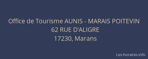 Office de Tourisme AUNIS - MARAIS POITEVIN