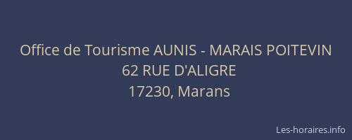 Office de Tourisme AUNIS - MARAIS POITEVIN