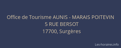 Office de Tourisme AUNIS - MARAIS POITEVIN