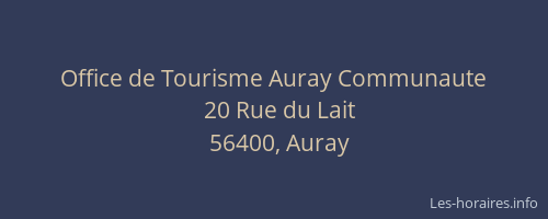 Office de Tourisme Auray Communaute