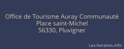Office de Tourisme Auray Communauté