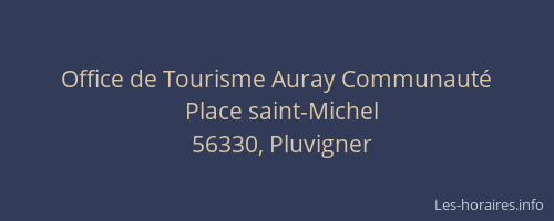 Office de Tourisme Auray Communauté