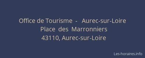 Office de Tourisme  -   Aurec-sur-Loire