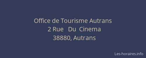 Office de Tourisme Autrans
