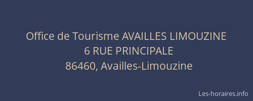 Office de Tourisme AVAILLES LIMOUZINE