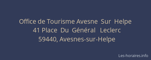 Office de Tourisme Avesne  Sur  Helpe