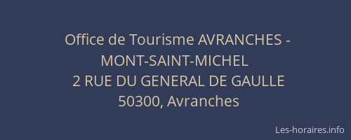Office de Tourisme AVRANCHES - MONT-SAINT-MICHEL
