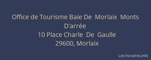 Office de Tourisme Baie De  Morlaix  Monts  D'arrée