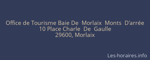 Office de Tourisme Baie De  Morlaix  Monts  D'arrée