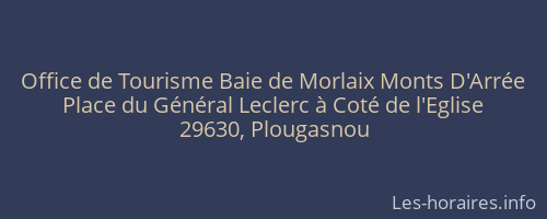 Office de Tourisme Baie de Morlaix Monts D'Arrée