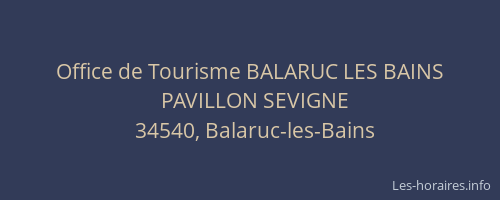 Office de Tourisme BALARUC LES BAINS