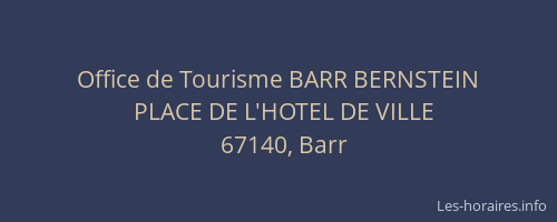 Office de Tourisme BARR BERNSTEIN